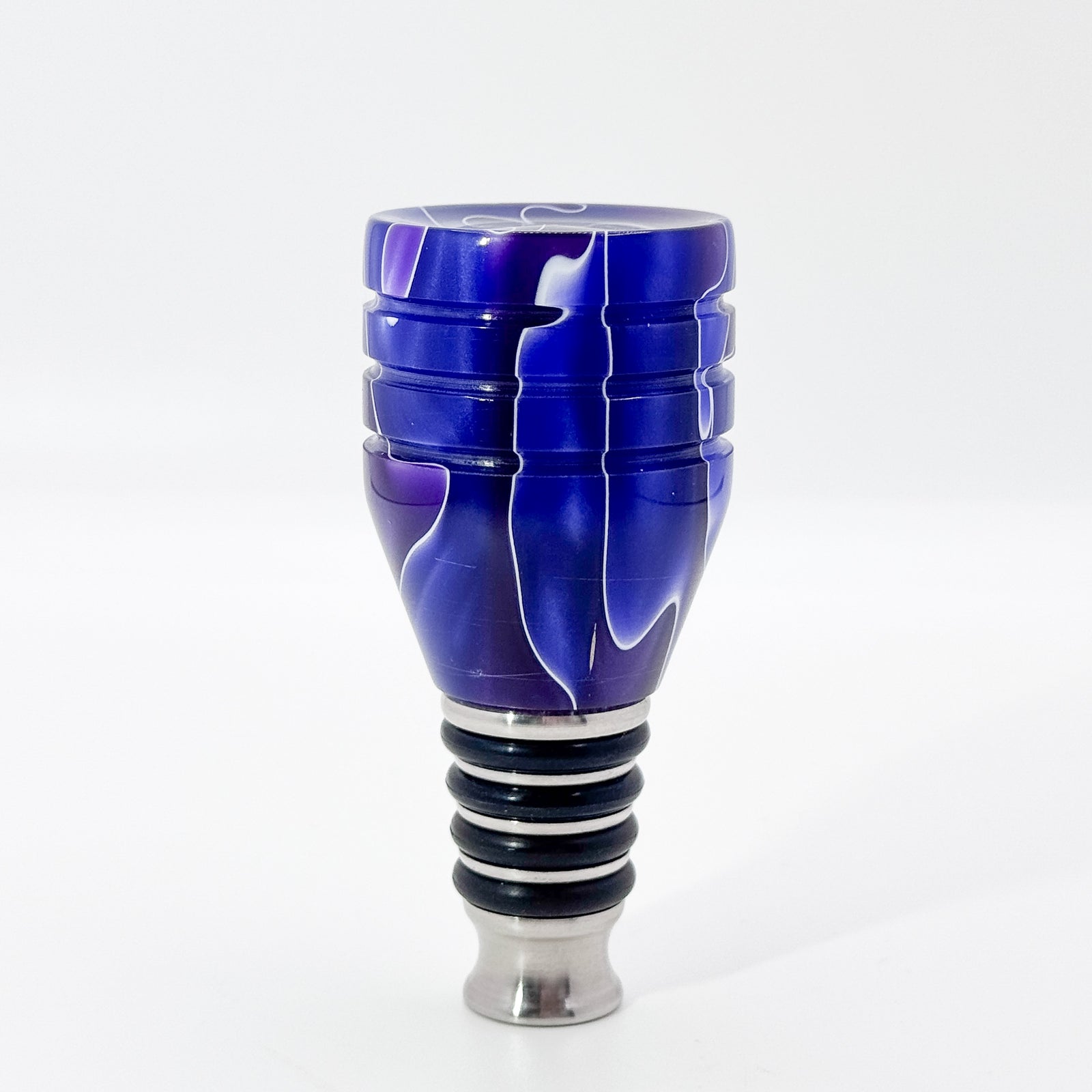 Purple Acrylic and Stainless steel bottle stopper
