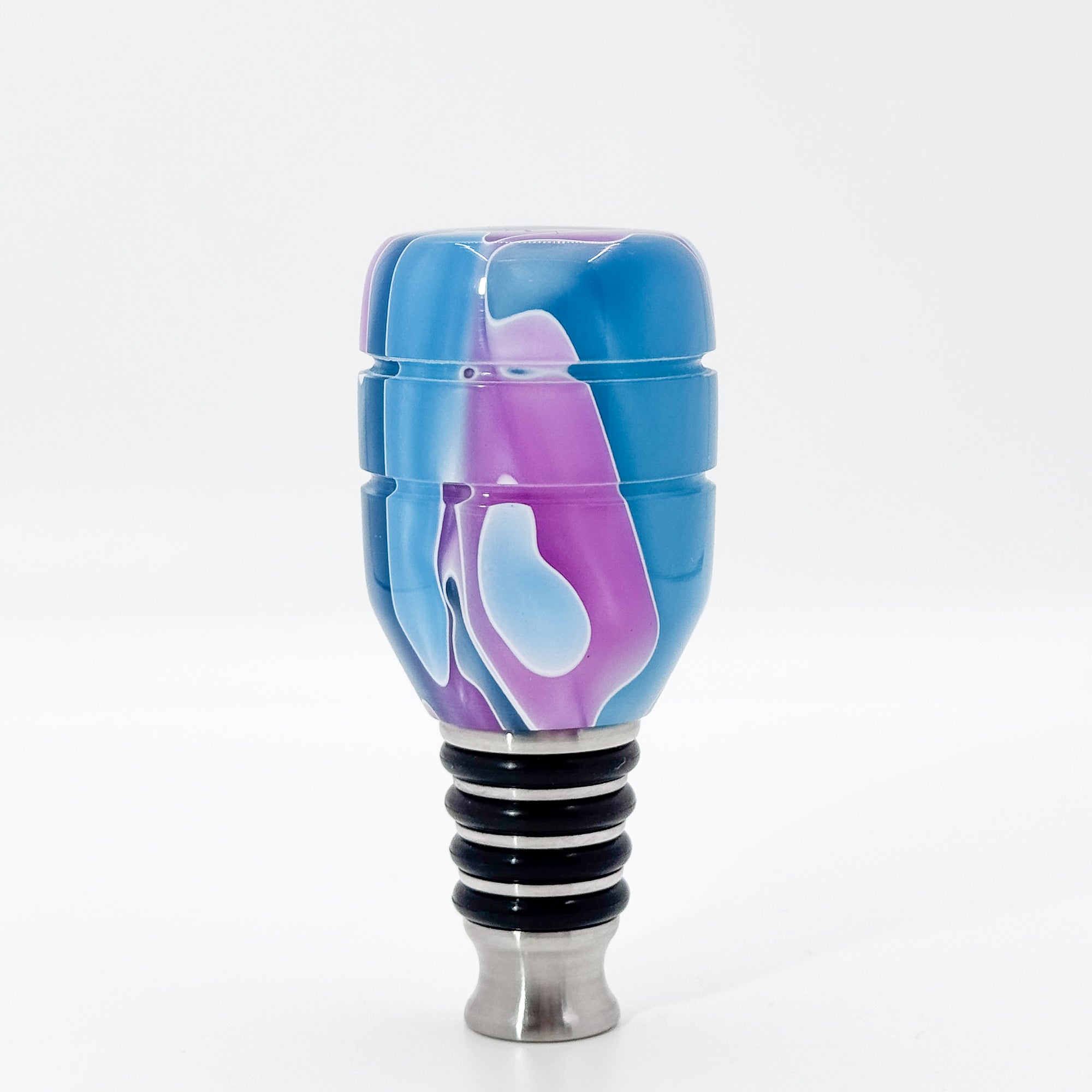 Blue and Pink Acrylic and Stainless steel bottle stopper
