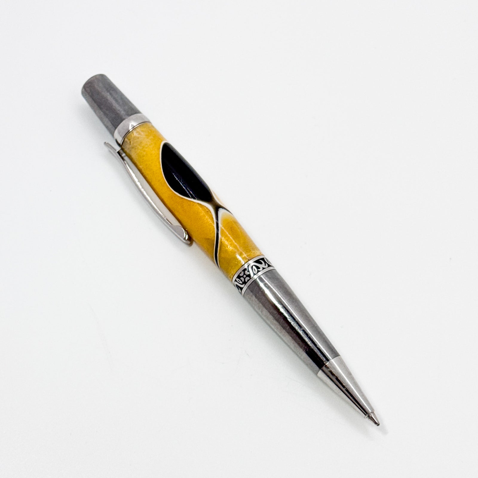 Yellow, gold and black Statesman acrylic pen