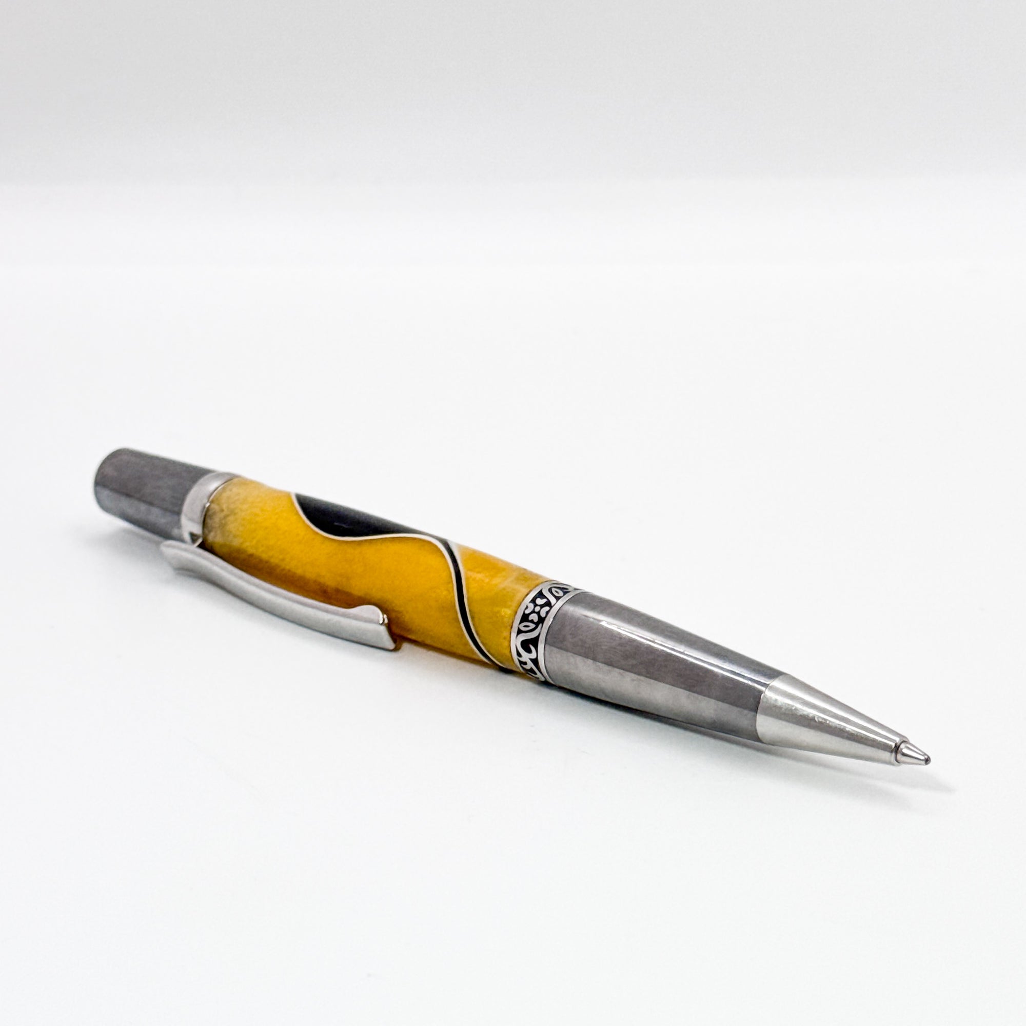 Yellow, gold and black Statesman acrylic pen