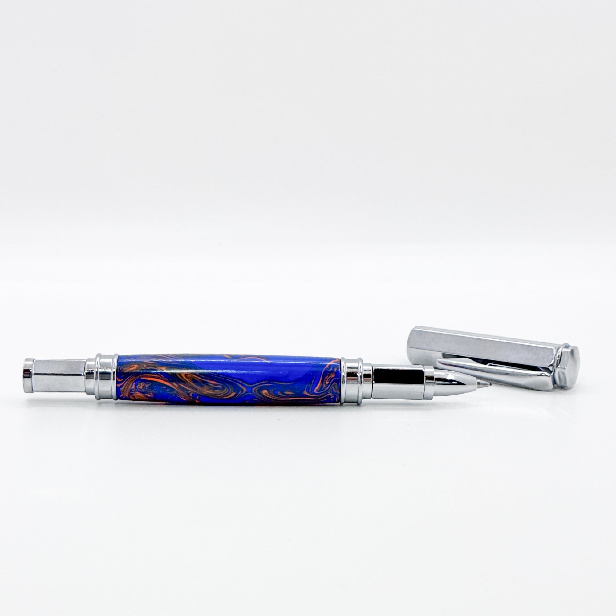 Orange and blue magnetic acrylic pen