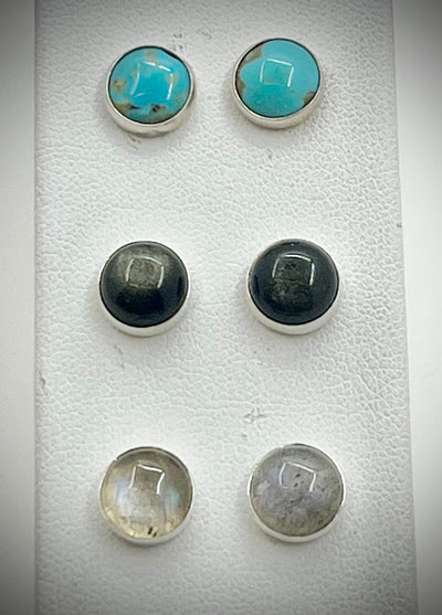 8mm Cabochon Stud Earrings