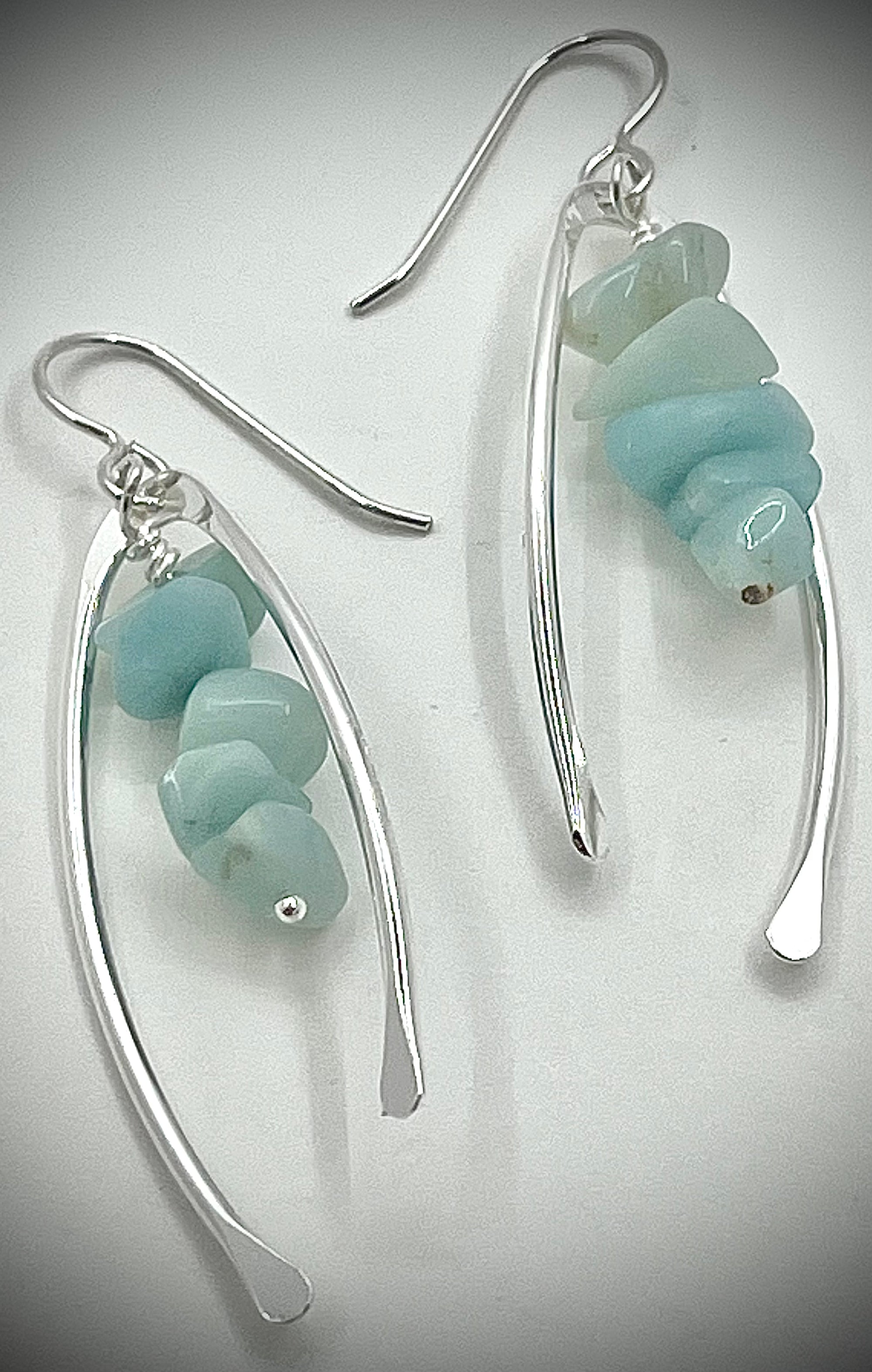 Wishbone Earrings with Gemstones