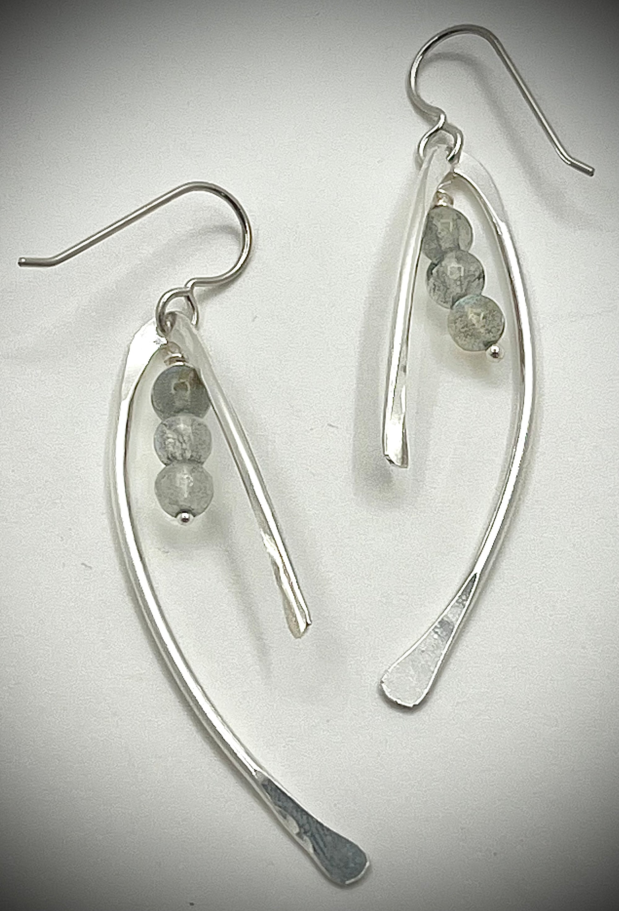 Wishbone Earrings with Gemstones