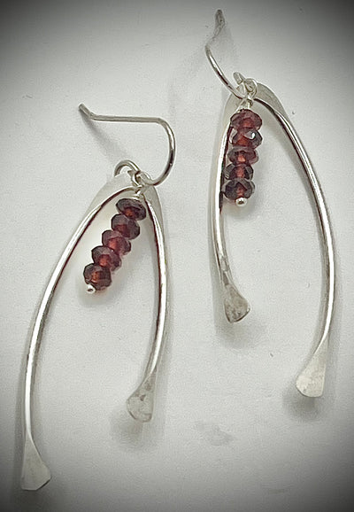 Wishbone Earrings with Gemstones