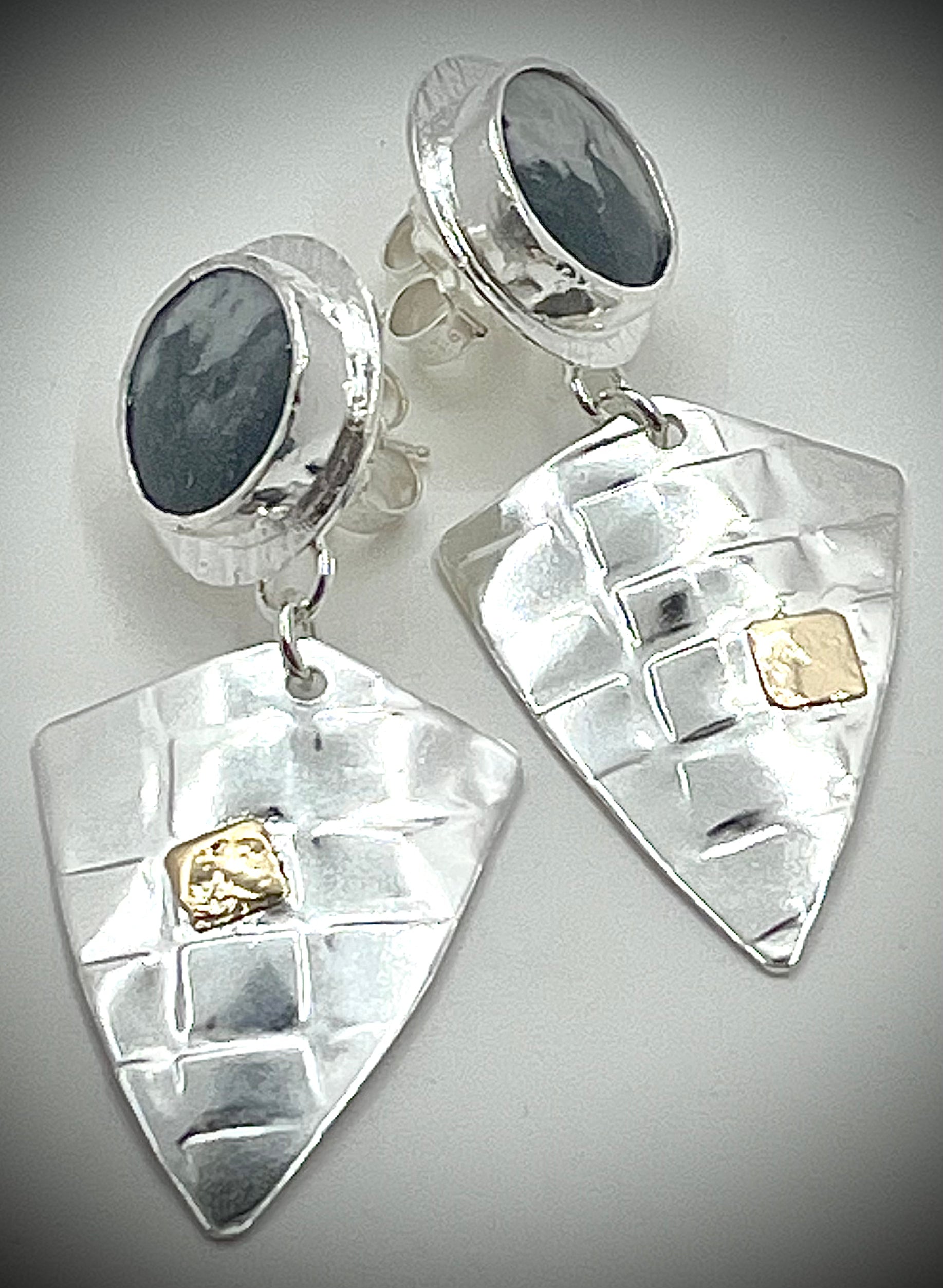 Jasper Shield Earrings