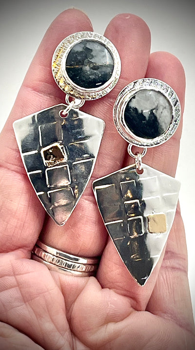 Jasper Shield Earrings