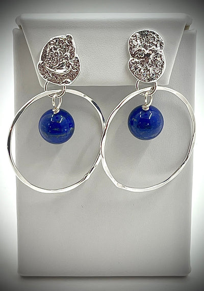 Smash Top Hoop Earrings with Beads