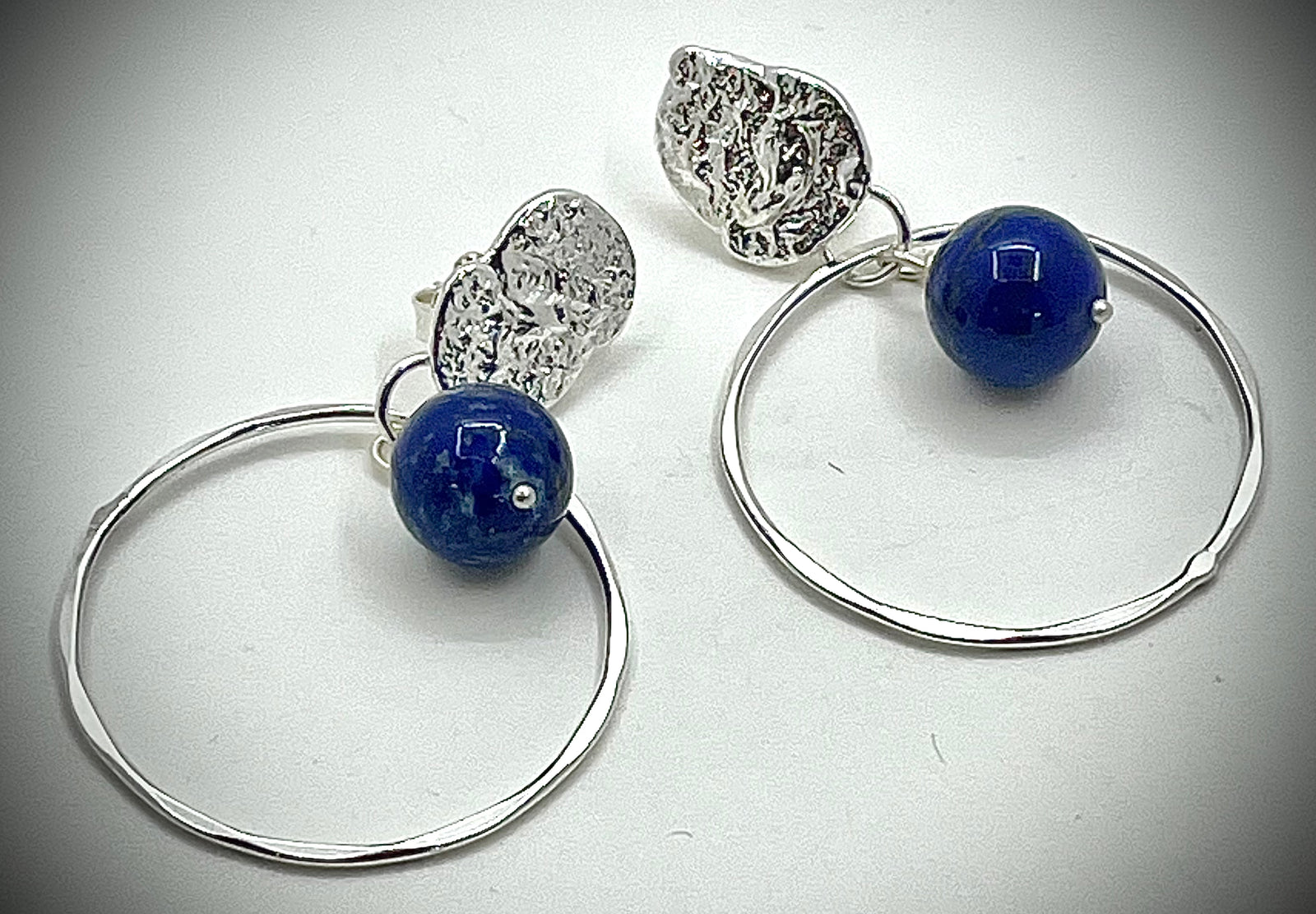 Smash Top Hoop Earrings with Beads