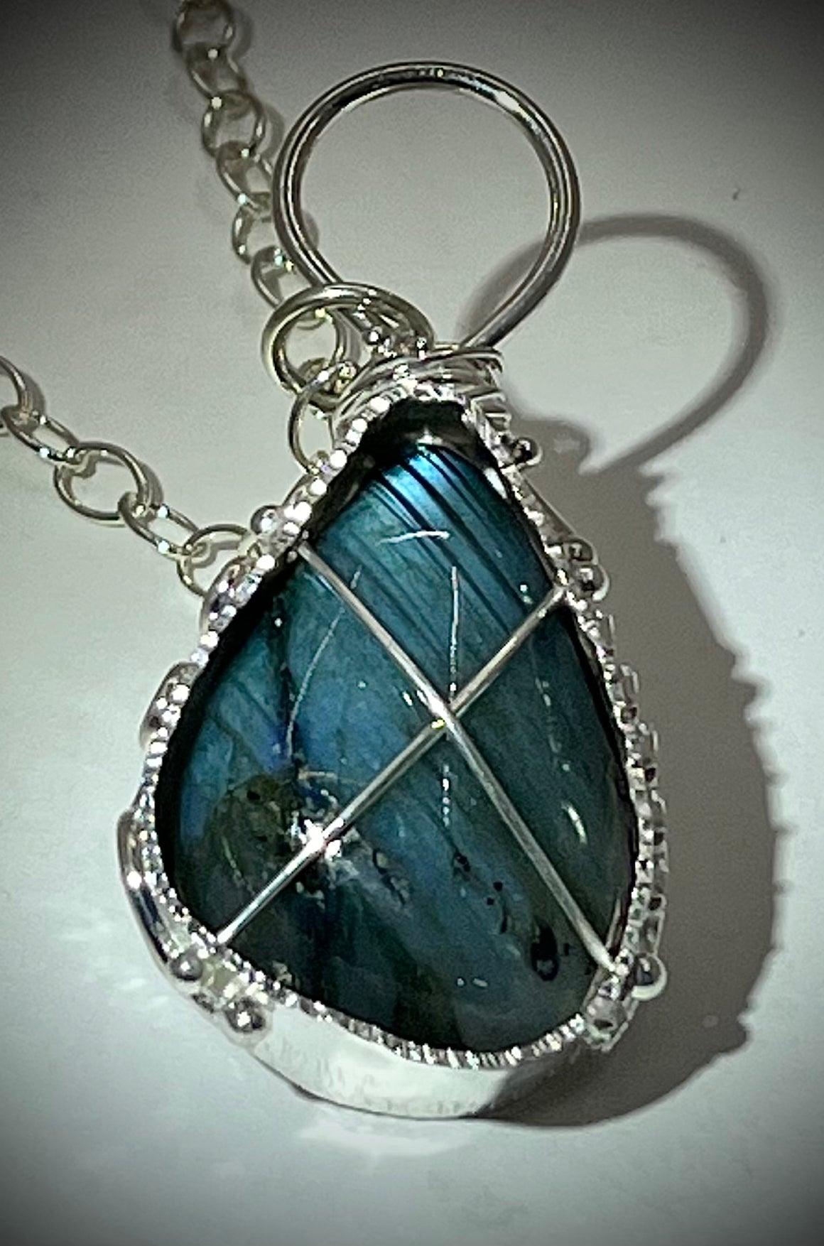 Cross Caged Labradorite Necklace