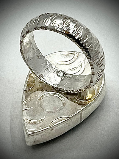 Green Labradorite Teardrop Ring