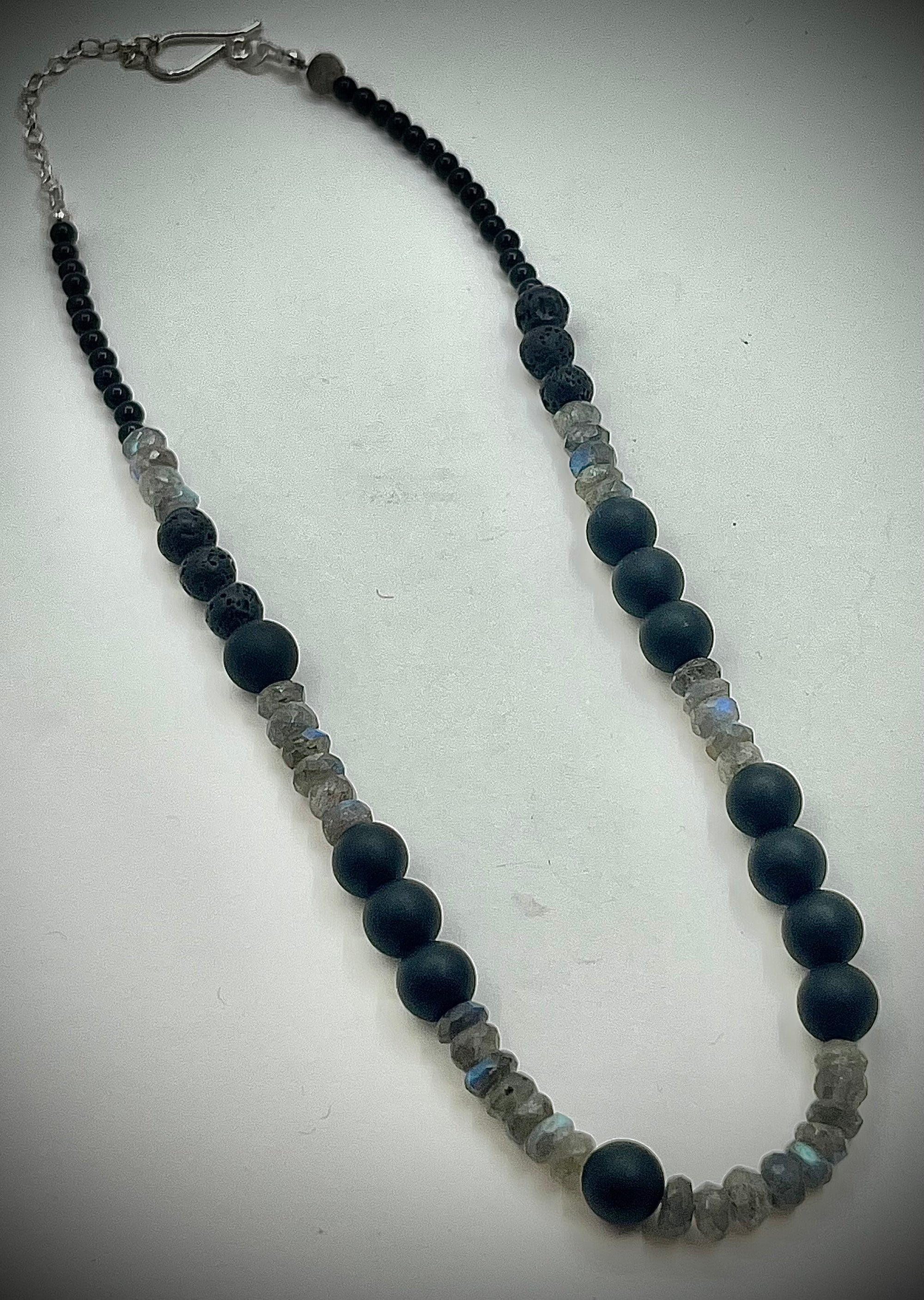 Black Onyx and Labradorite Necklace