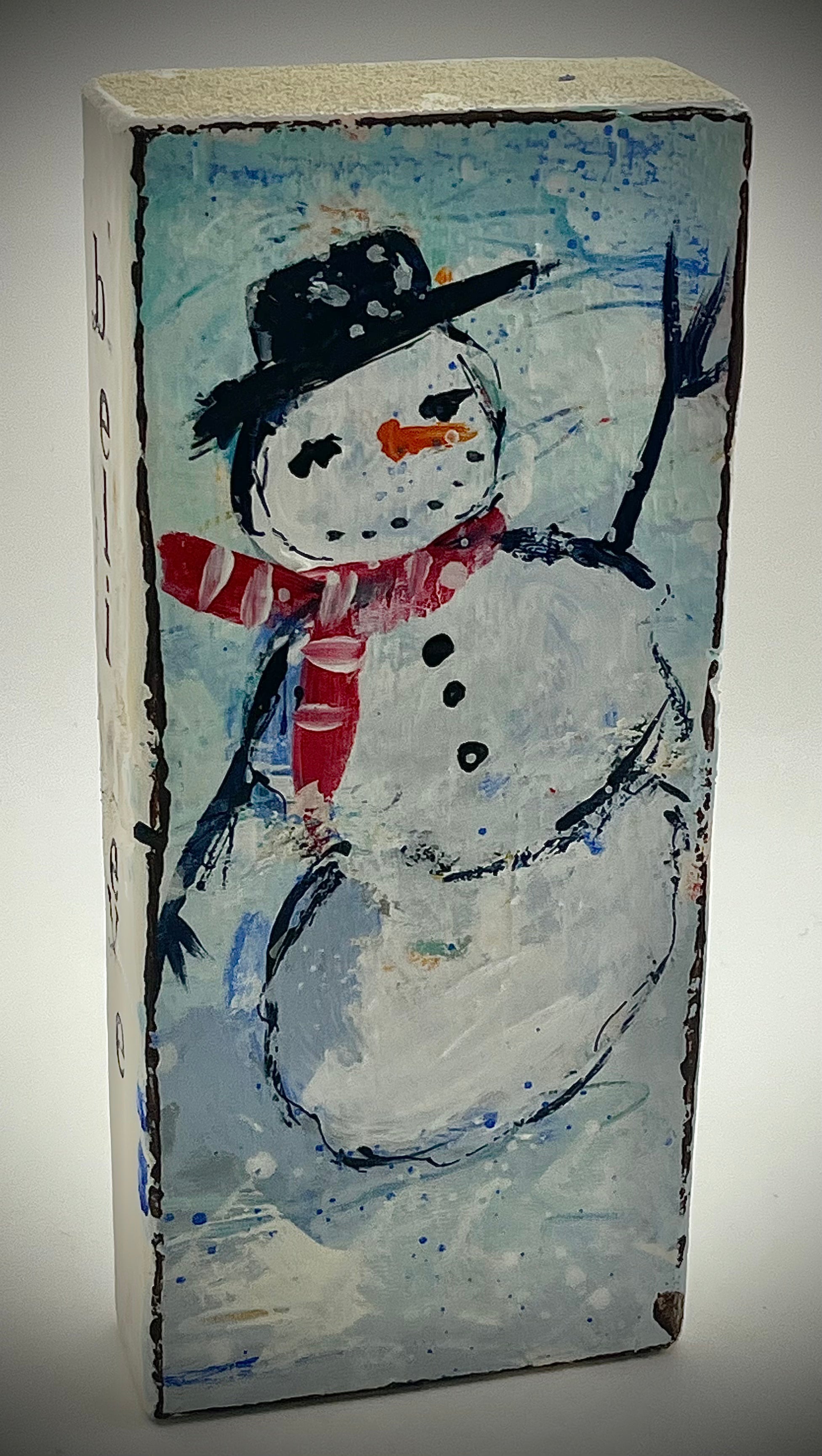 Snowman Painted Wood