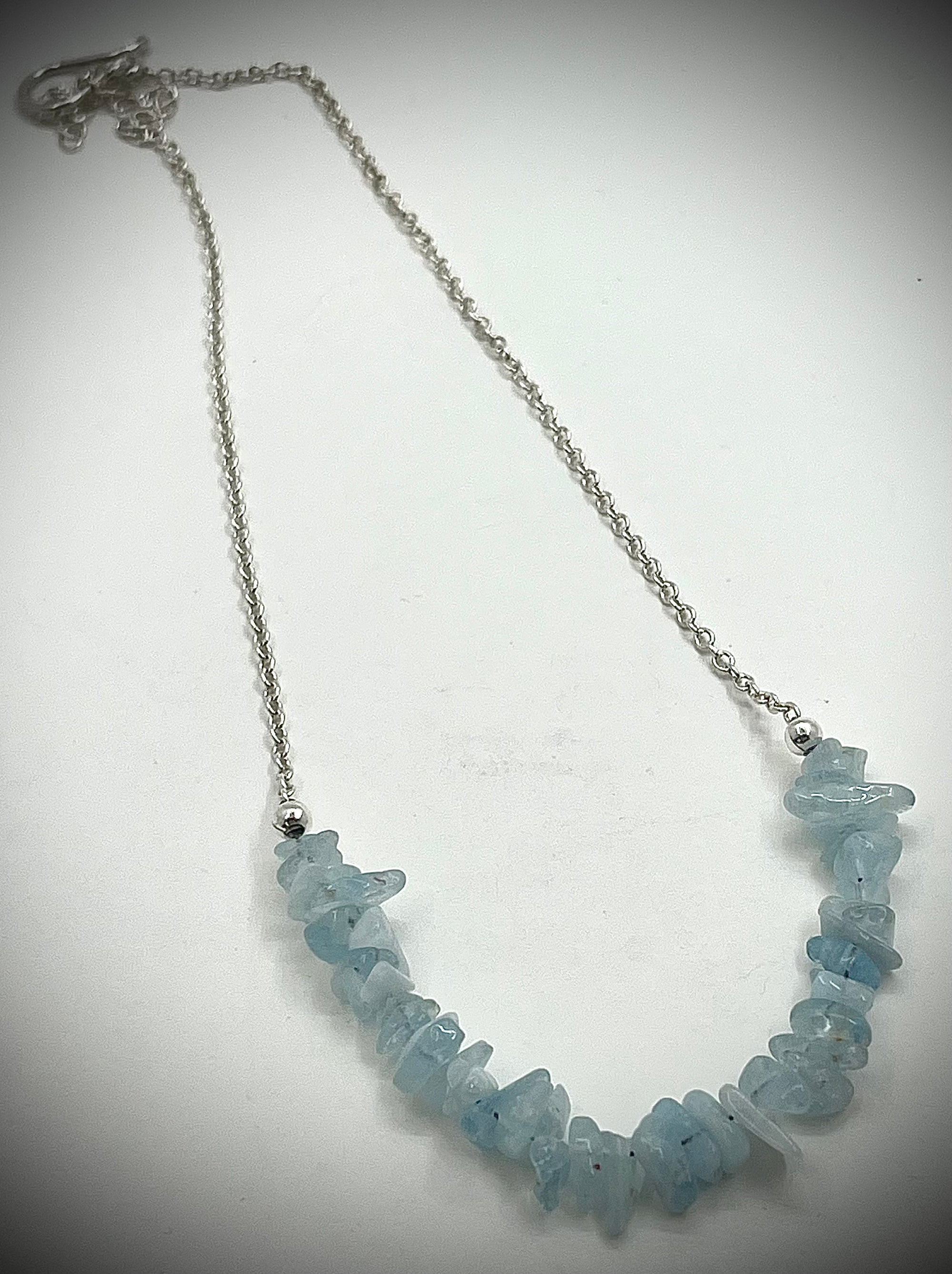 Aquamarine Chip Bullseye Necklace