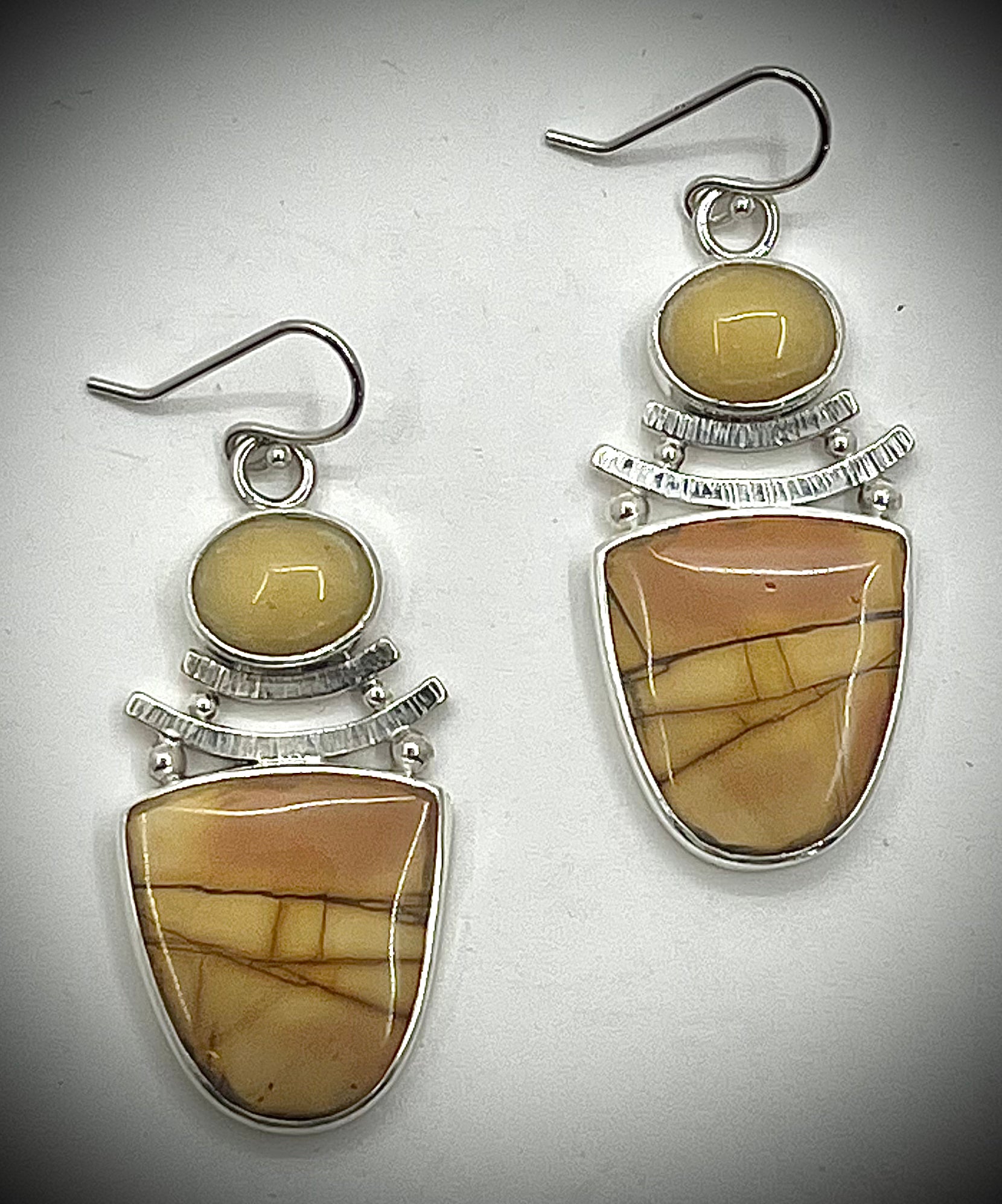 Red Creek Jasper and Serpentine Earrings