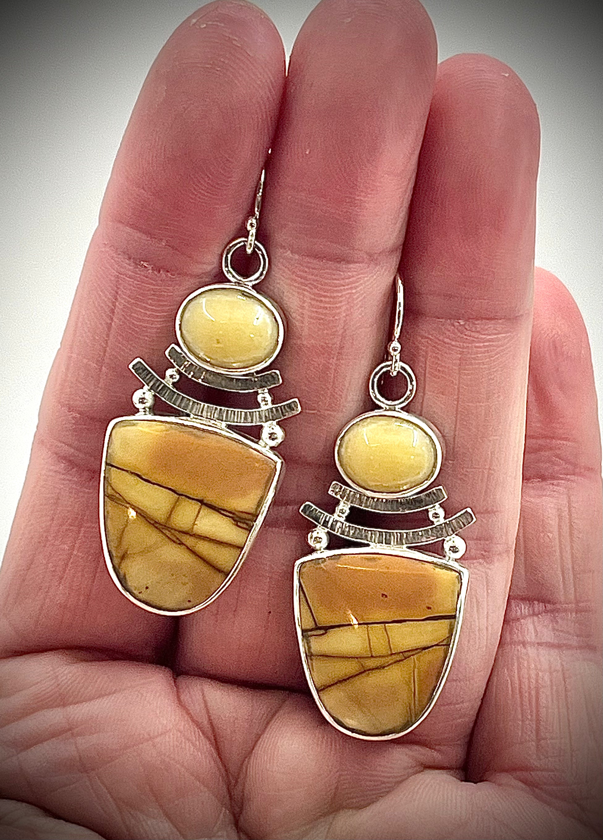 Red Creek Jasper and Serpentine Earrings