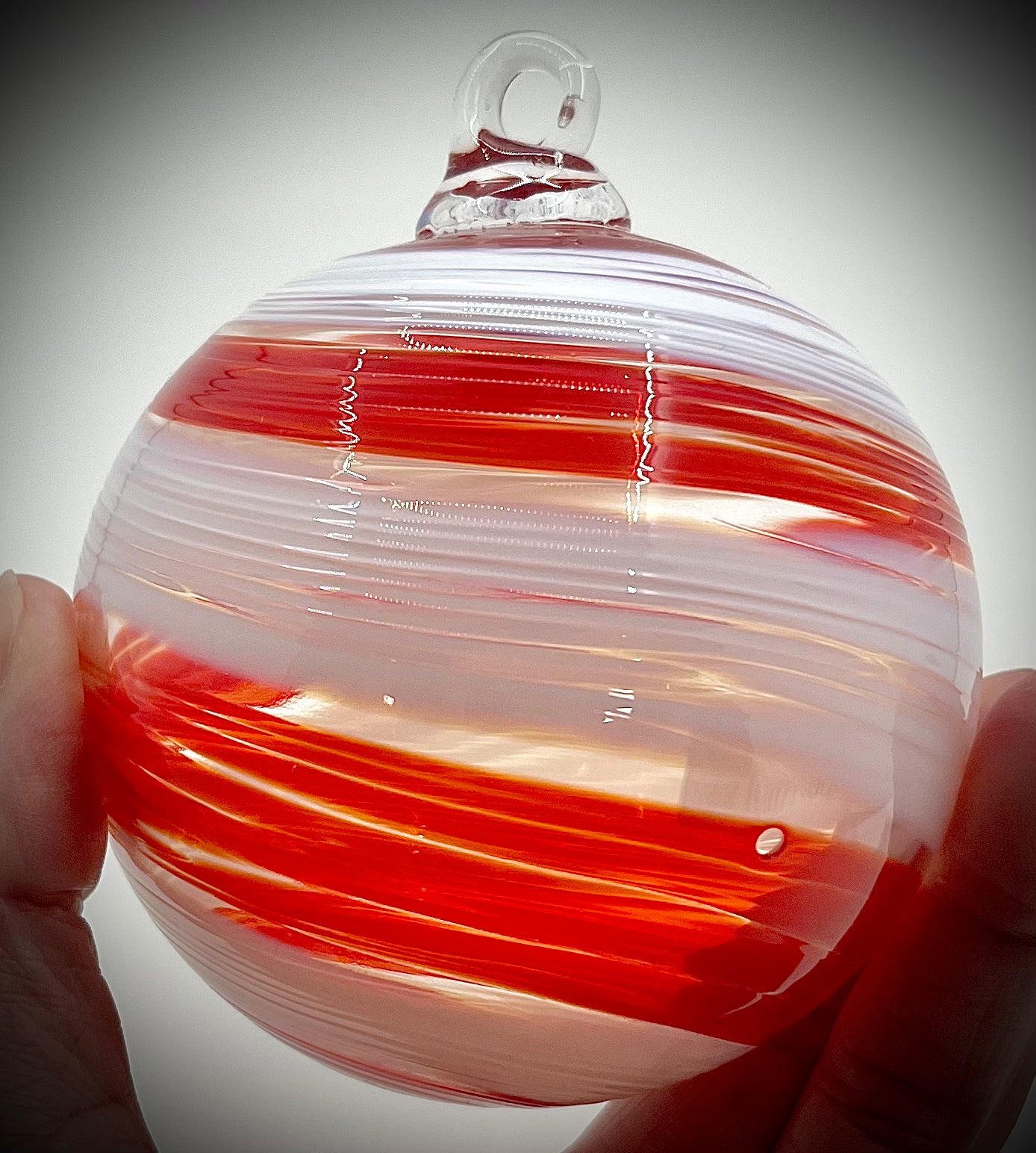 Peppermint Swirl Glass Ball