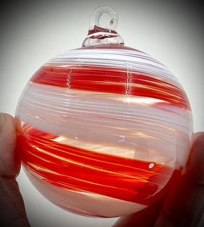 Peppermint Swirl Glass Ball