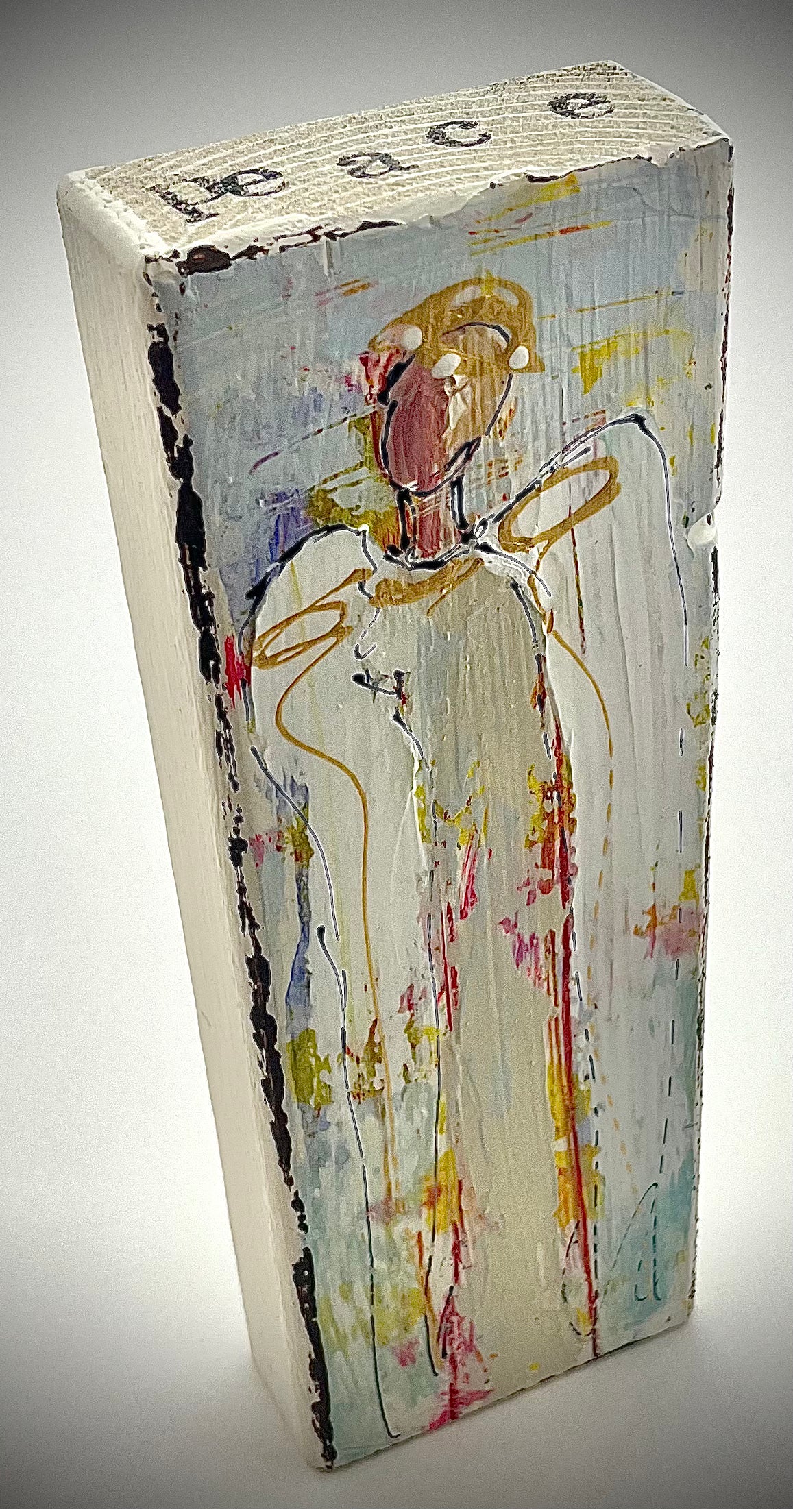 Peace Angel Painted Block