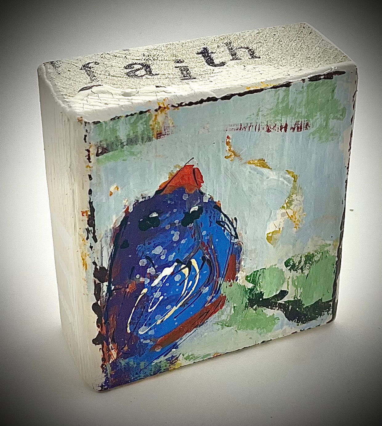 Faith Bird Painted Wood