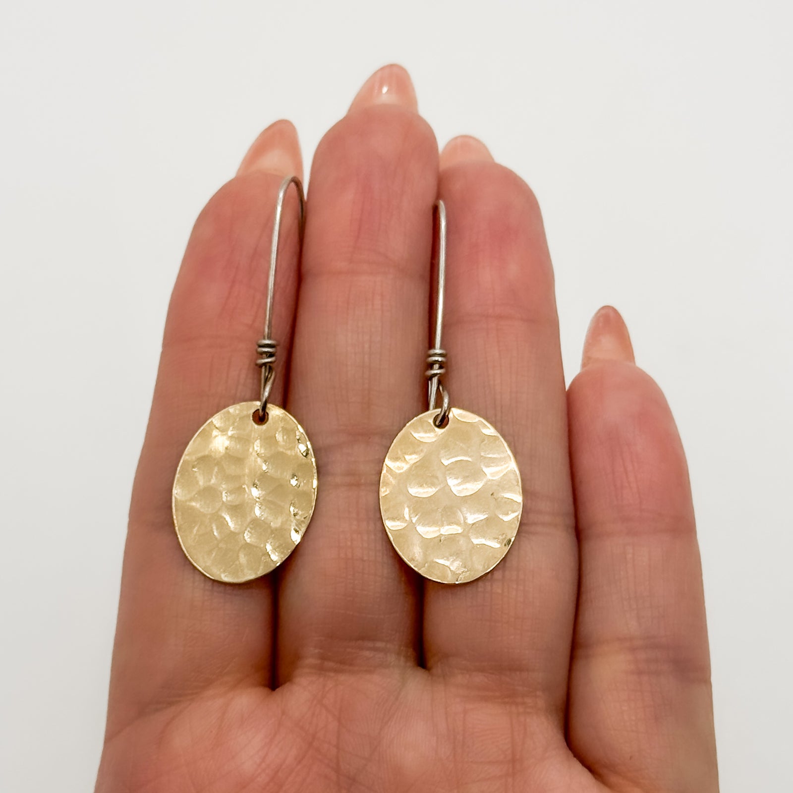 Flat Oval Disk earrings