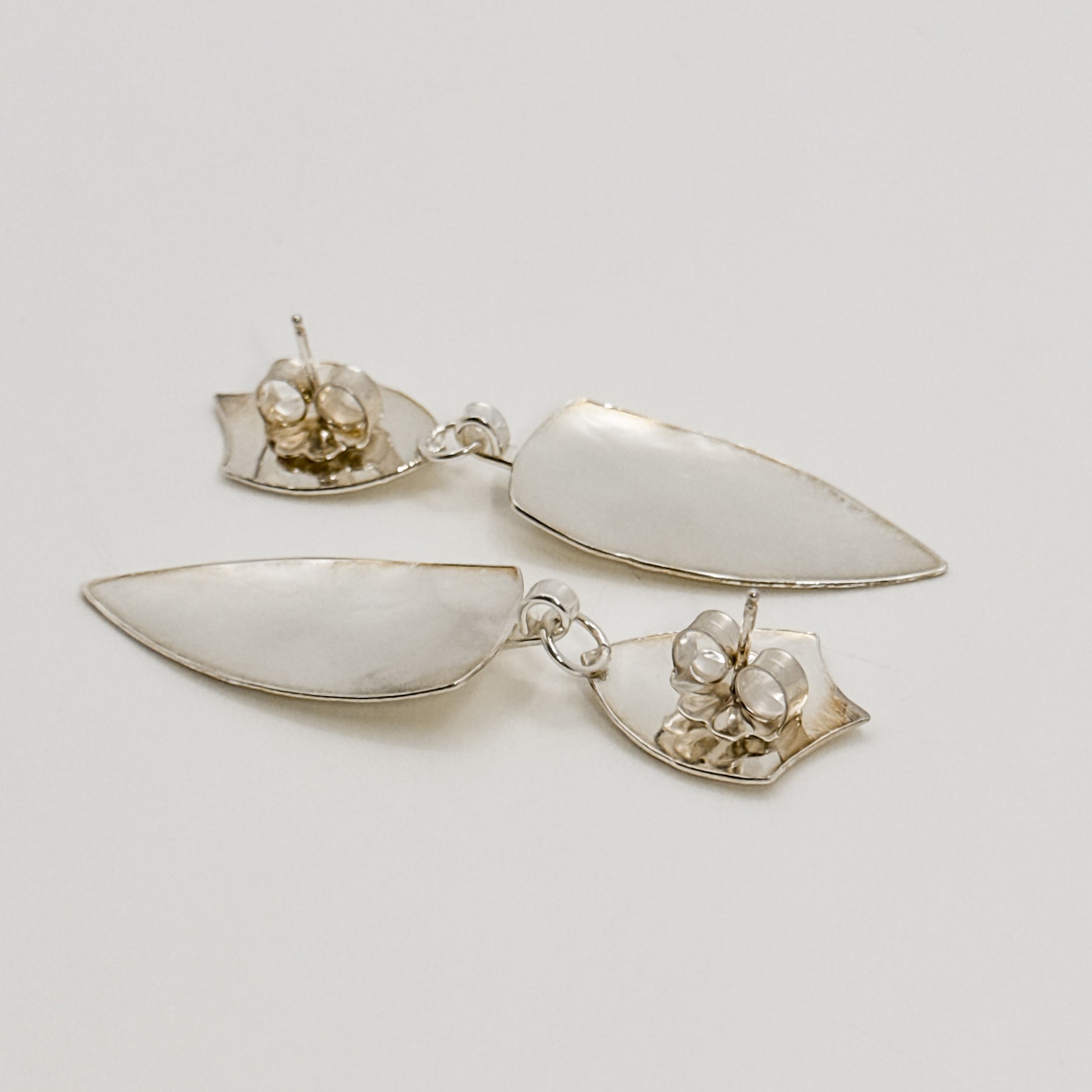 Textured double shield earrings