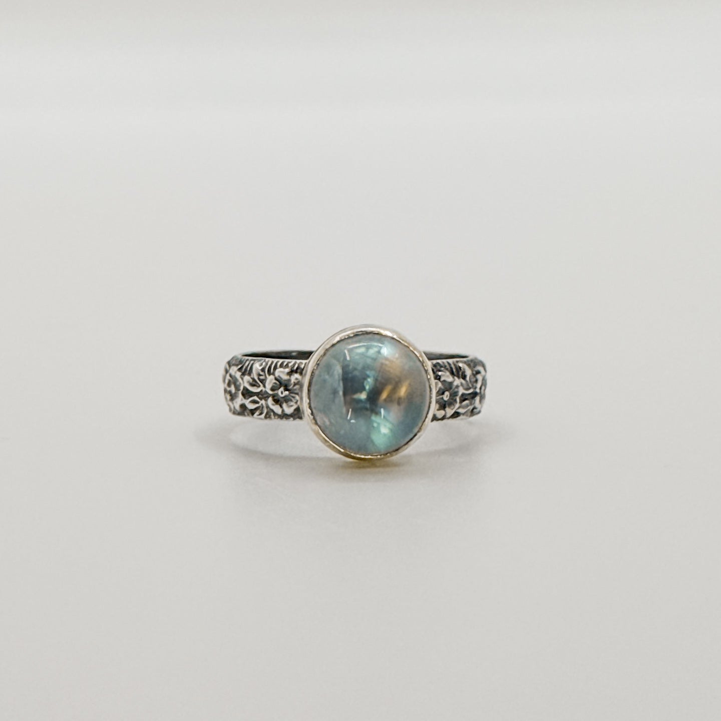 Moonstone in handmade bezel ring