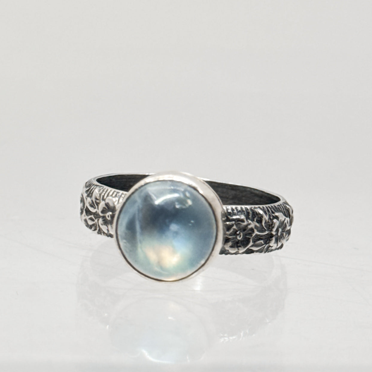 Moonstone in handmade bezel ring