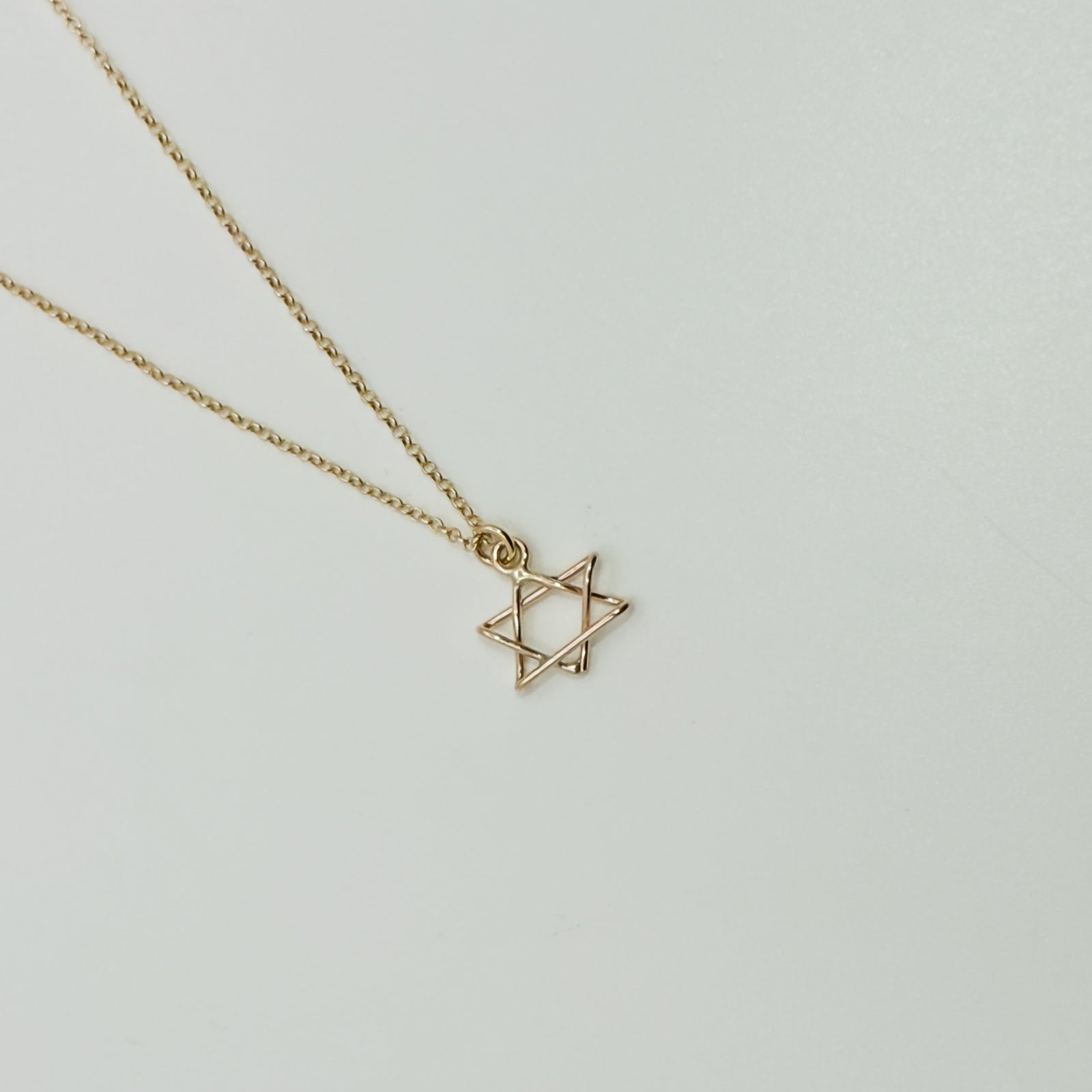 14k Gold Filled wire Star of David necklace