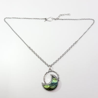 Crescent Moon Labradorite Pendant Necklace