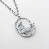 Crescent Moon Labradorite Pendant Necklace