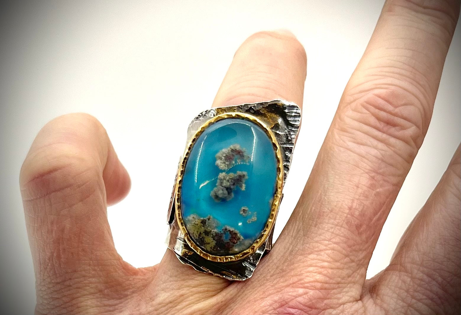 Moss Agate Doublet Ring