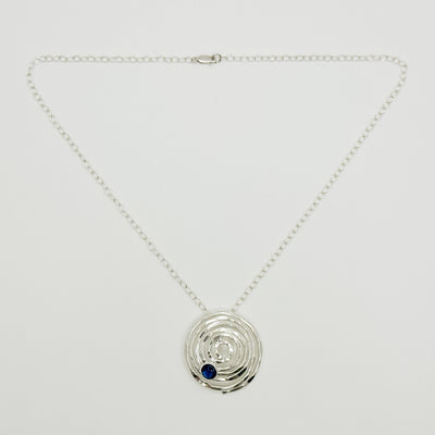 Domed spiral pendant with abalone necklace
