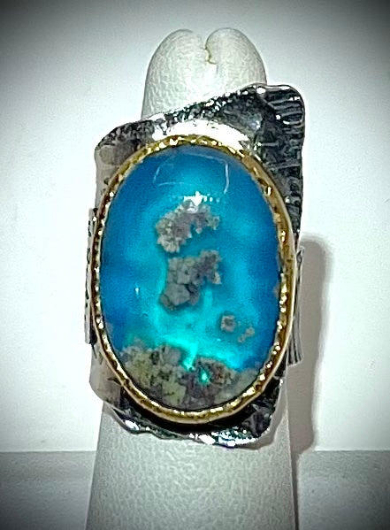 Moss Agate Doublet Ring
