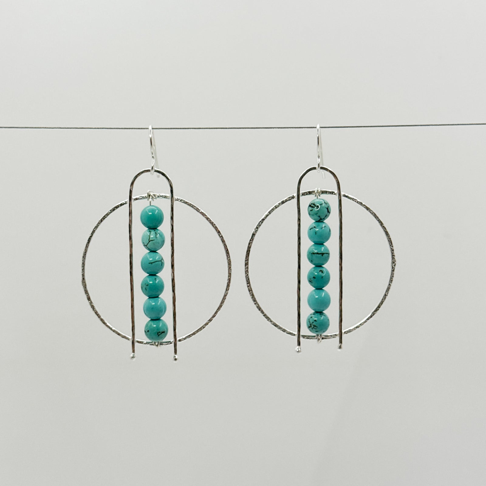 Landing Strip earrings with turquoise