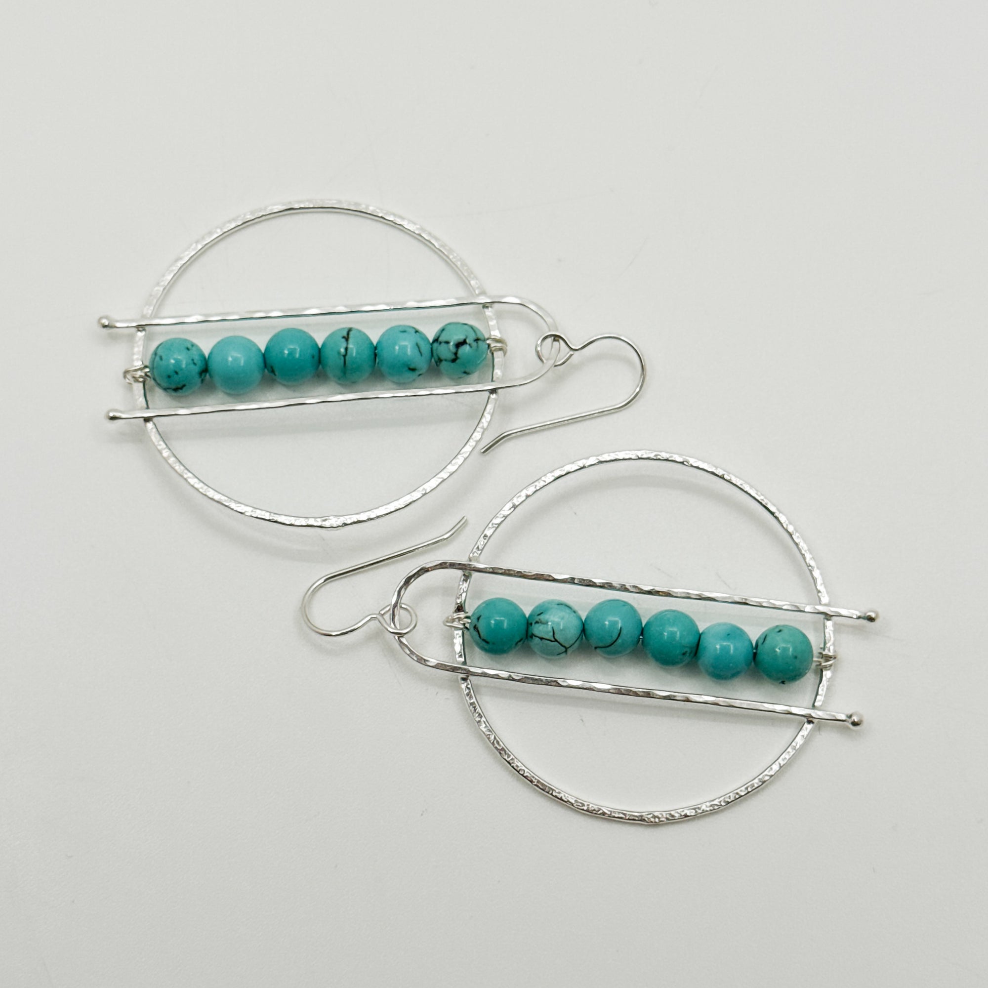Landing Strip earrings with turquoise