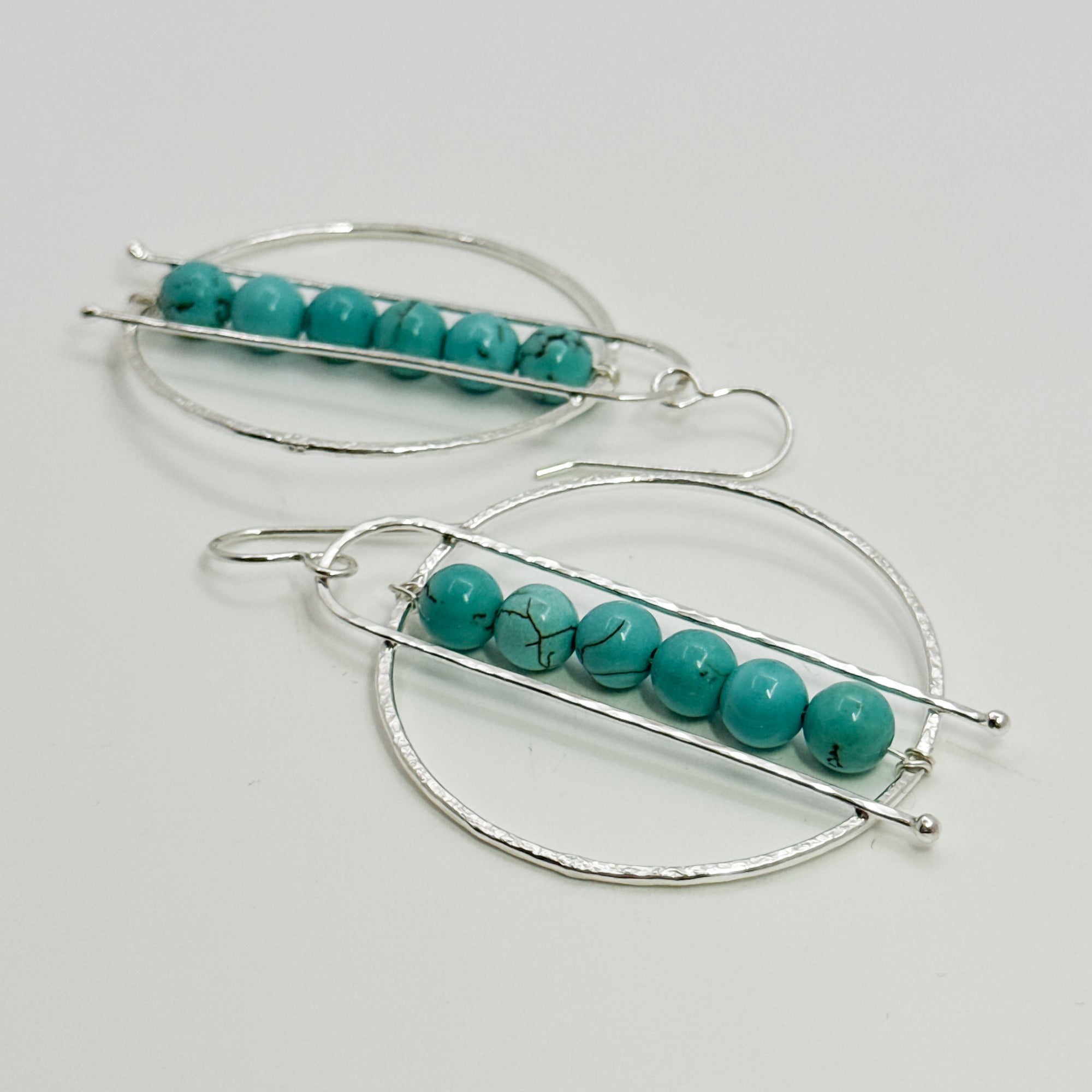 Landing Strip earrings with turquoise