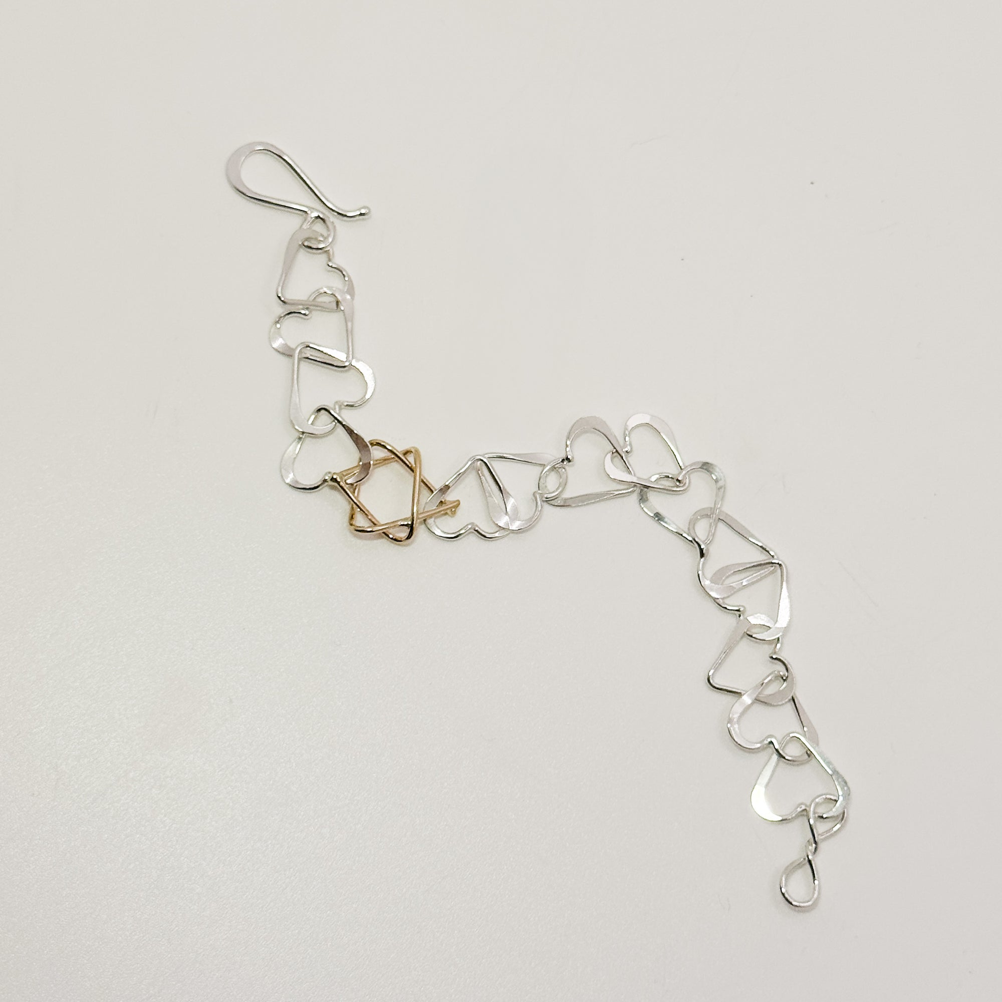 Mini Heart bracelet with hidden gold star of David