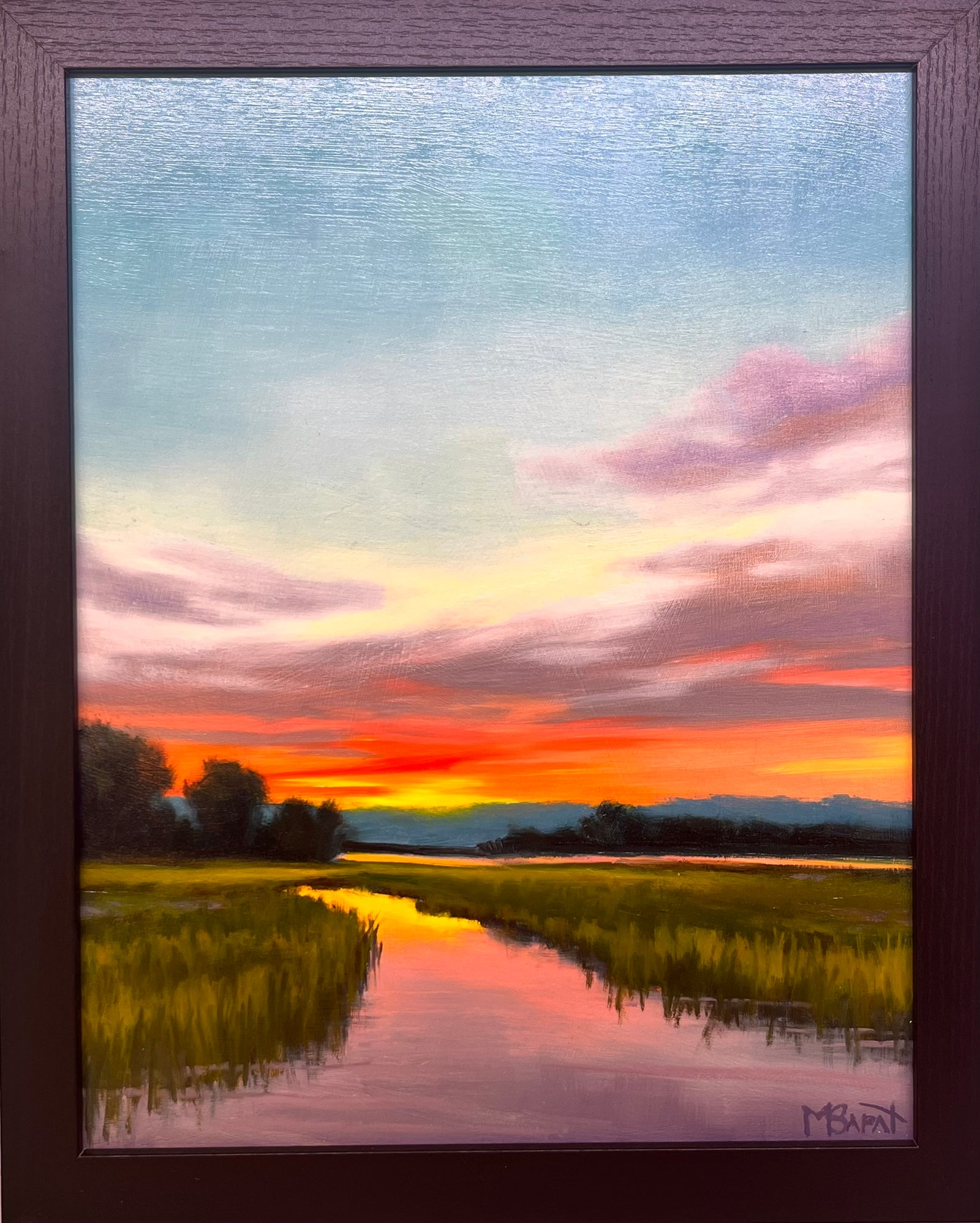 Marsh Sunrise Oil Painting