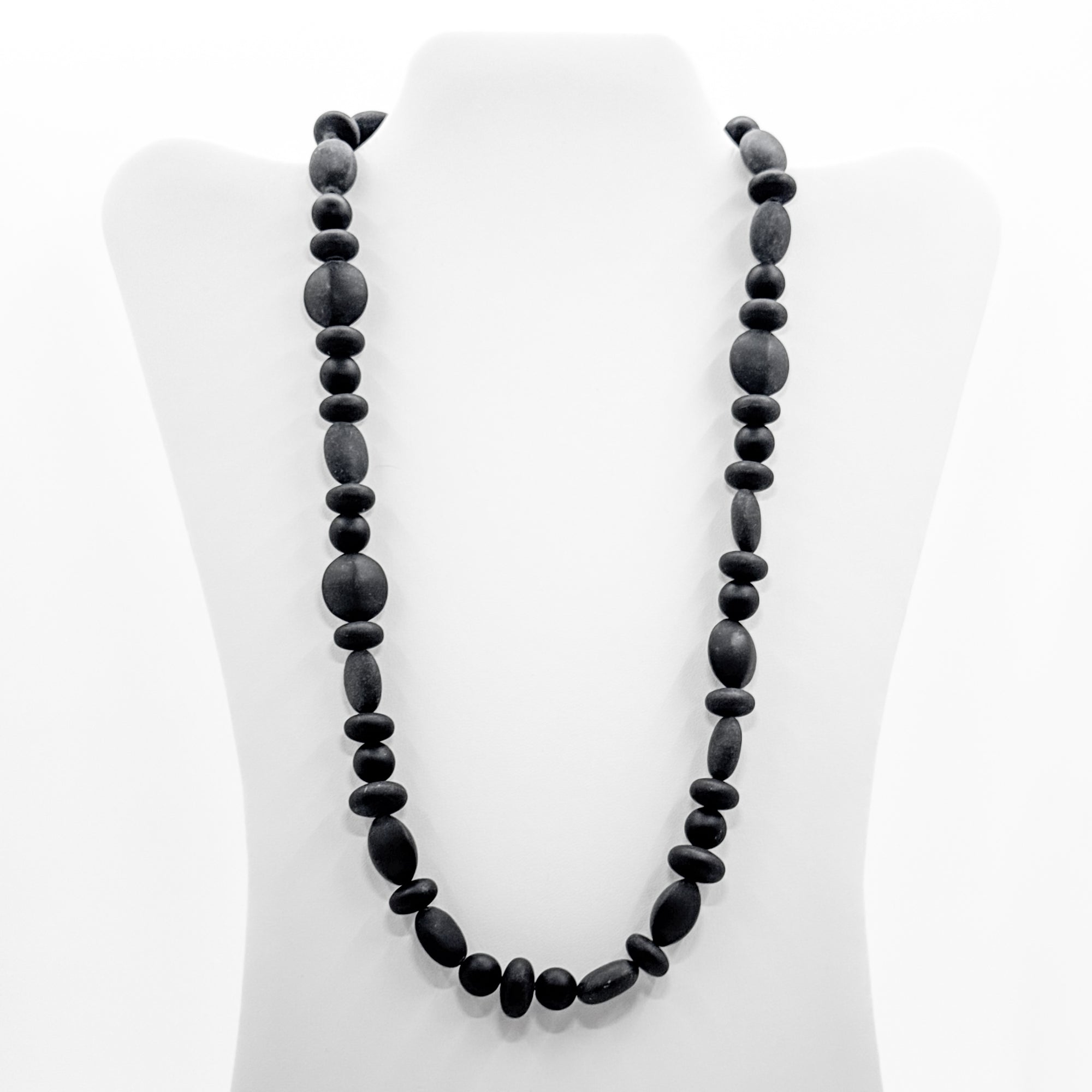 Sandblasted mixed bead necklace