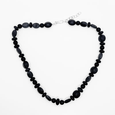 Sandblasted mixed bead necklace