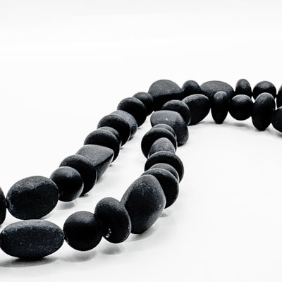 Sandblasted mixed bead necklace