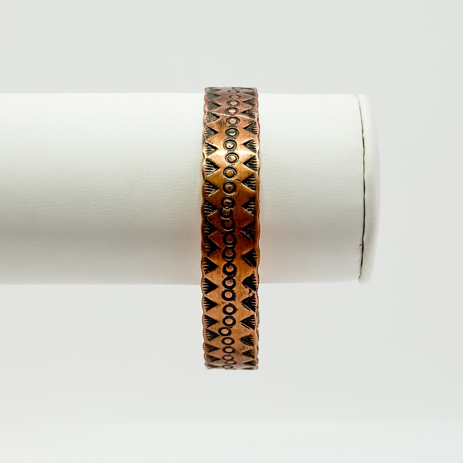 Stamped copper cuff