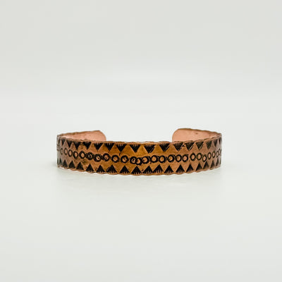 Stamped copper cuff