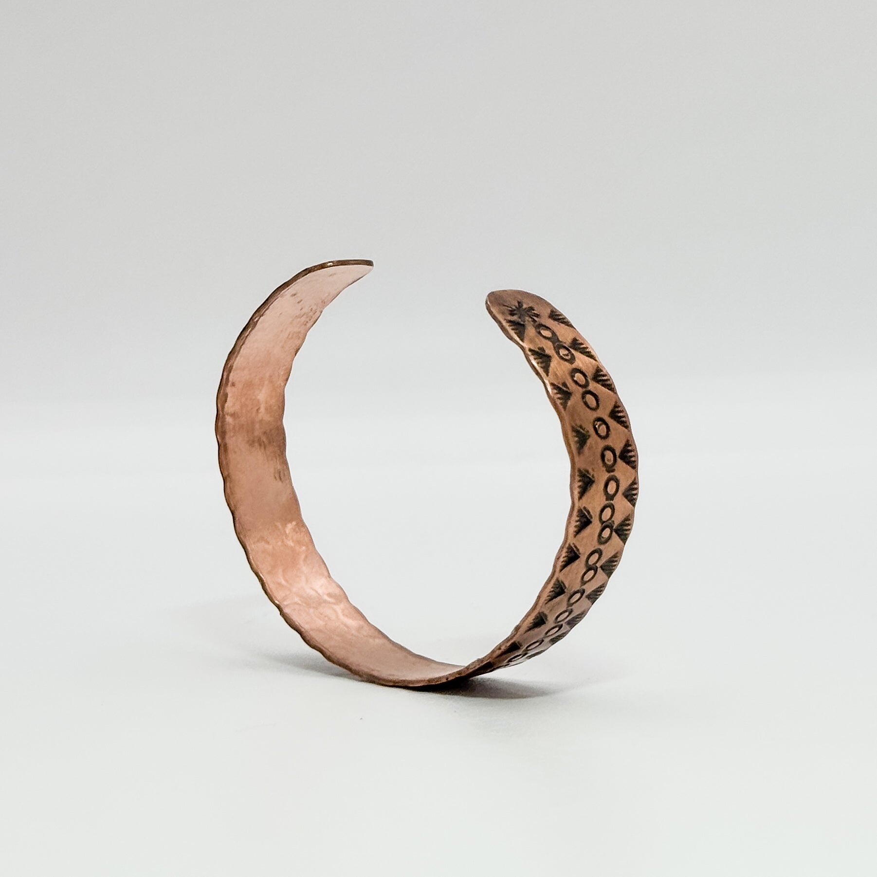 Stamped copper cuff