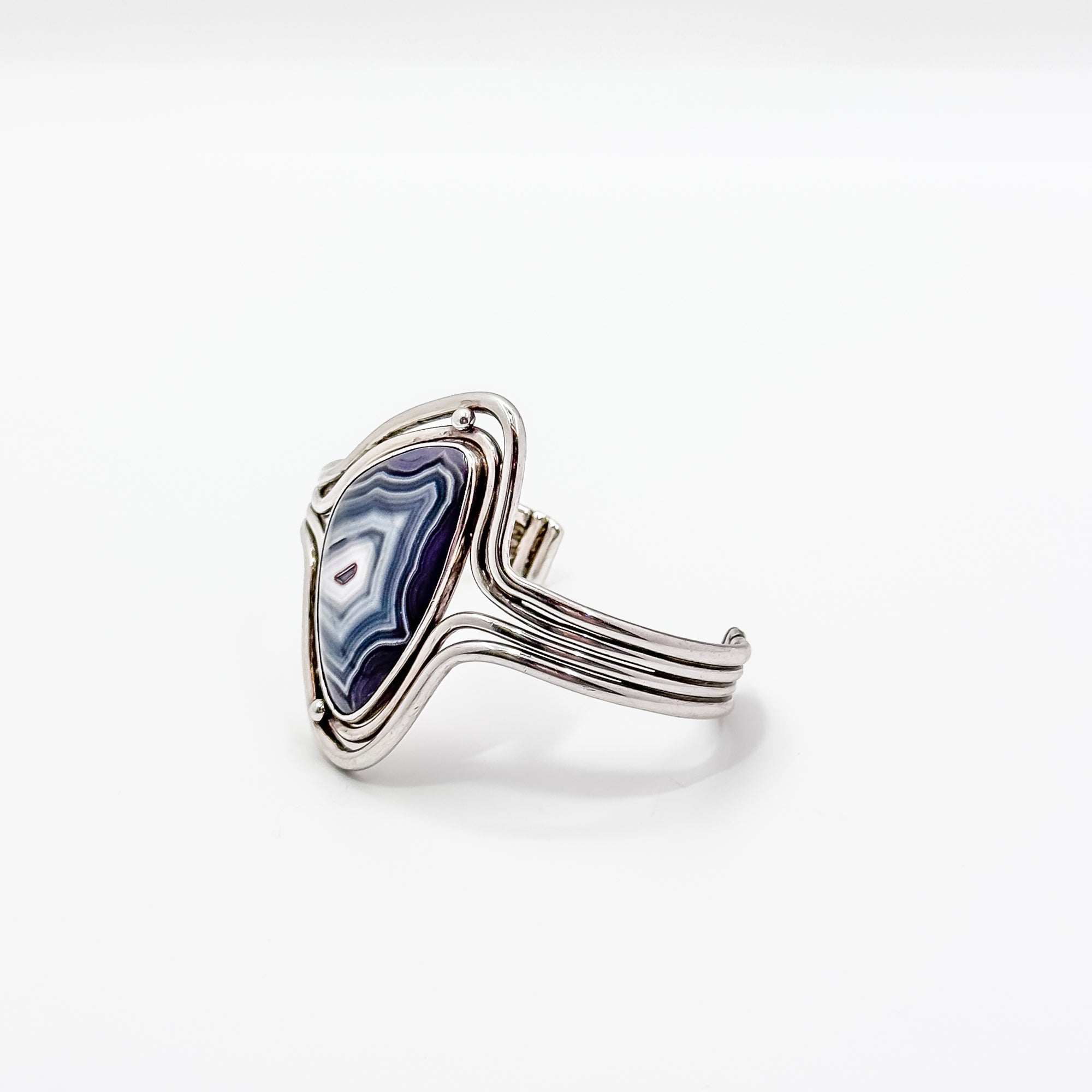 Crazy lace agate cuff