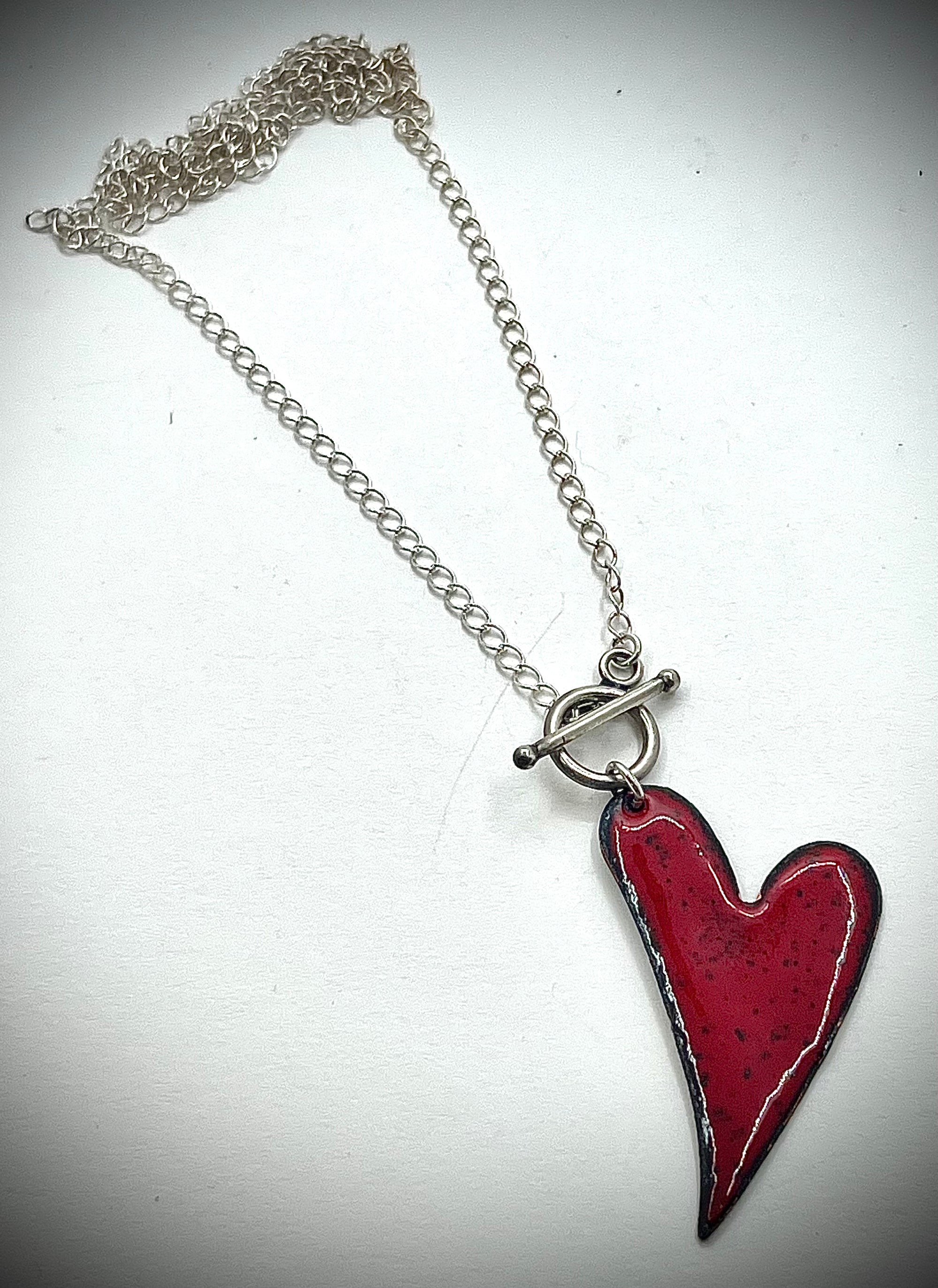 Red Enamel Heart Necklace