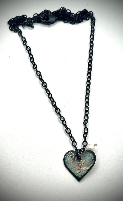 Small Red Enamel Heart Necklace