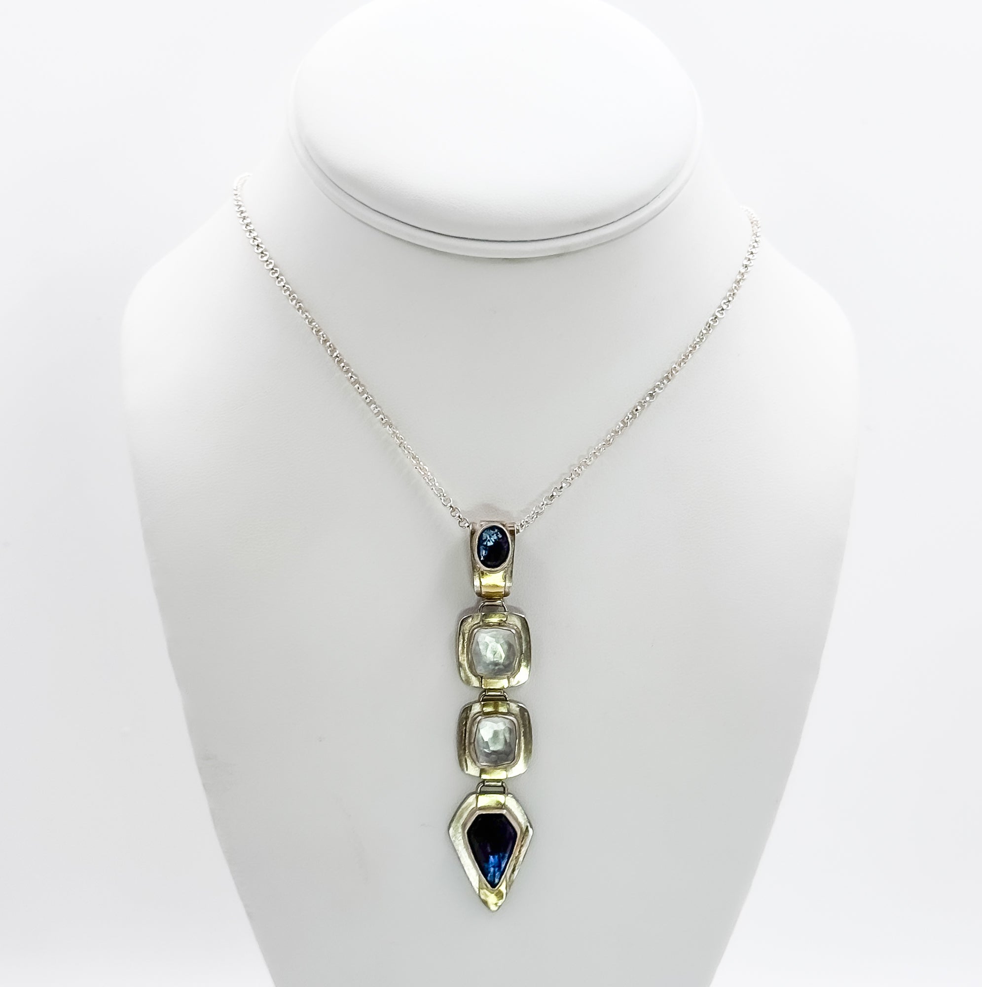 kyanite and aquamarine pendant