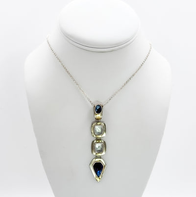 kyanite and aquamarine pendant